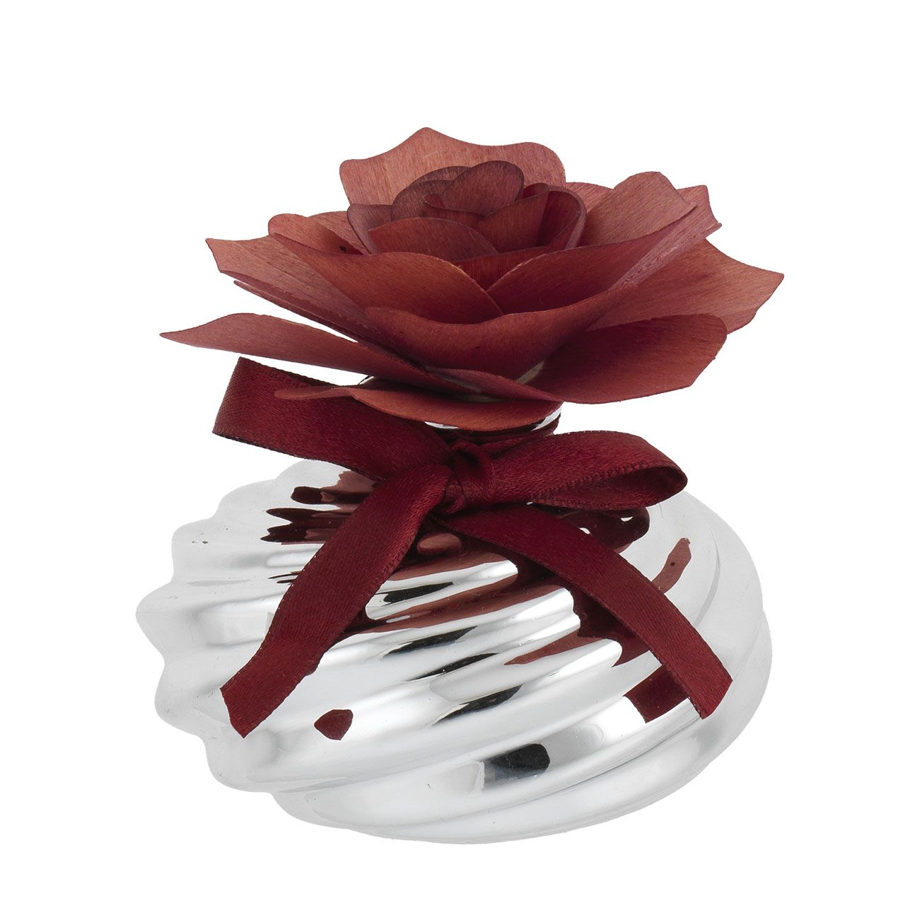 SFERA BASSA 75*55 CON DIFFUSORE ROSA IN LEGNO ROSSO